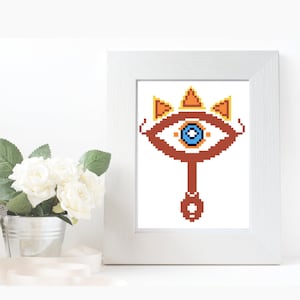 Legend of Zelda Cross-Stitch Pattern, Sheikah Symbol, Breath of the Wild Cross-Stitch Pattern, Nerdy Cross Stitch, Gaming Cross Stitch