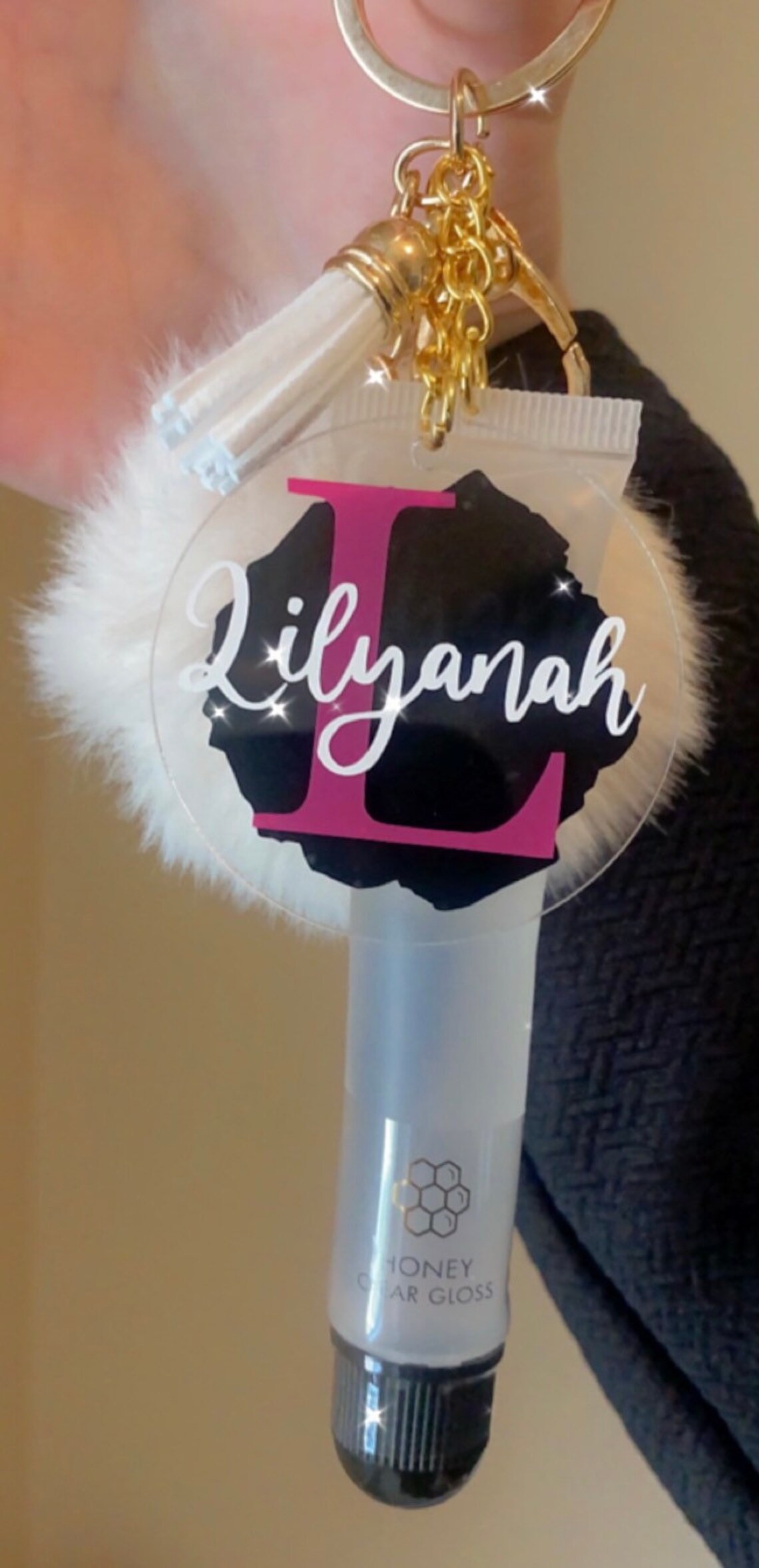 Personalized Lip Gloss Keychains Custom Acrylic Keychain Etsy