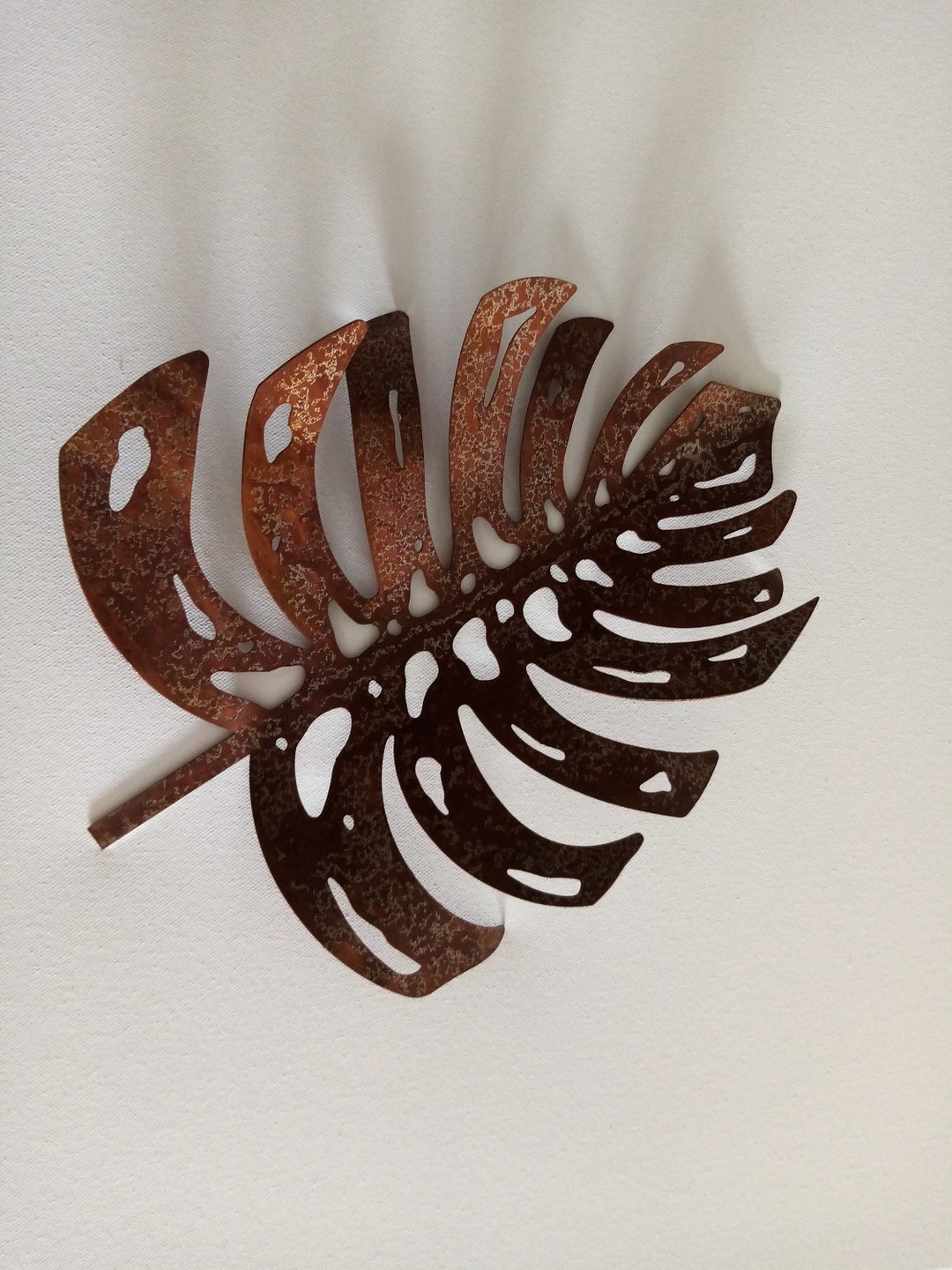 Handcrafted Rustic Metal Leaf Wall Decoration Art Hanging Etsy