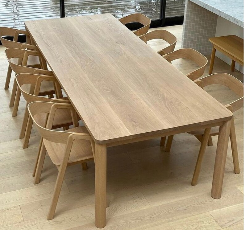 Solid White Oak Dining Table Etsy