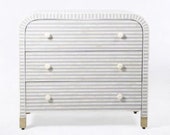 Bone inlay 3 drawer waterfall shape Inlay dresser