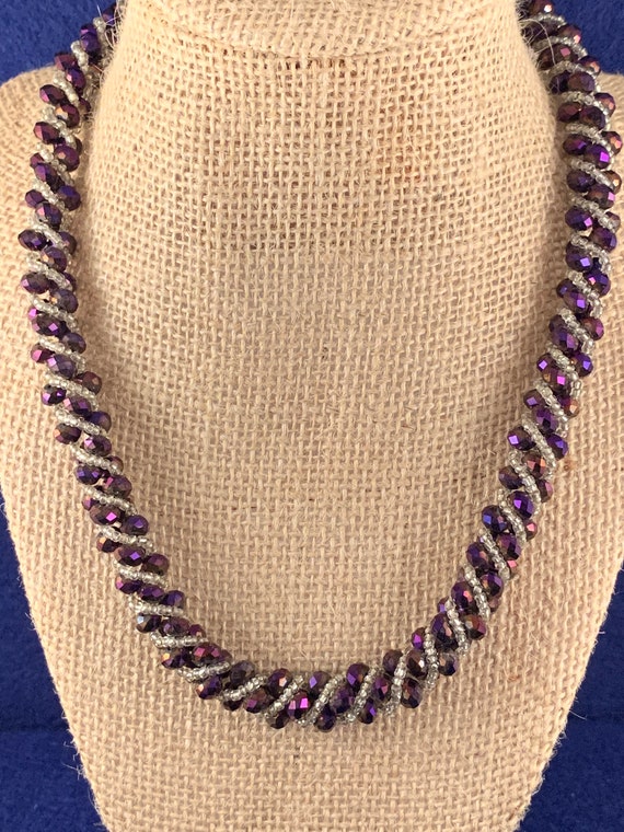 Amethyst Beaded Necklace - #1121