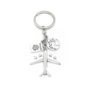 Reise Schlüsselbund, Reise Geschenk, Flugzeug Charme, Reise Charms, Abenteuer Schlüsselring, Weltkugel Schlüsselbund, Passport Charme, Geschenk für Reisende