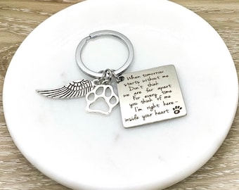 Pet Memorial Keychain, Remembrance Gift, Loss of Dog, Loss of Cat, Loss of Pet, Dog Memorial, Cat Memorial, Grieving Pet Owner Gift