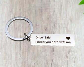 Drive Safe Keychain, Driver Keyring, Husband Keychain, Gift for Him, New Driver Gift, Trucker Gift, Gift for Truck Driver, Gift for Dad