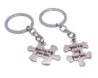 You’re My Person Keychain Set for 2, Puzzle Interlocking Keychains, Best Friends Gifts, Friendship Keychain, Long Distance Friends Gift