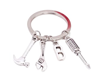 Llavero de manitas, llavero de herramientas, llavero de martillo, dije de destornillador, llavero para papá, regalo del Día del Padre, regalo para papá de los niños, regalo para él