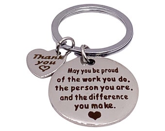 Thank You Gift, Coworker Keychain, Gift for Coworker, Volunteer Keychain, Appreciation Gift, Work Colleague Gift, Gift for Employee