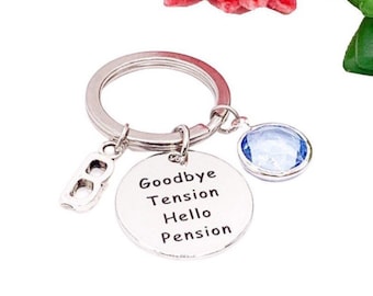 Retirement Keychain, Gift for Retired Friend, Retirement Party Gift, Funny Retirement Gift, Unisex Gift, Coworker Gift, Personalized Keyring