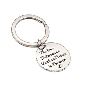 Die Liebe zwischen einer Tante und Nichte ist für immer Schlüsselbund, Geschenk für Tante, Nichte Schlüsselring, Großtante Geschenk, Nichte Hochzeitsgeschenk, Schwester Schlüsselbund
