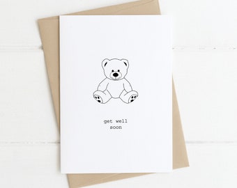 Postkarte "Get well soon" Teddybär | 100% recycelt