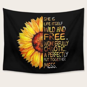 Wall Tapestry For Women | Women Empowerment Wall Hanging | Sunflower Wall Tapestry | Wall Tapestry | Gifts For Her |