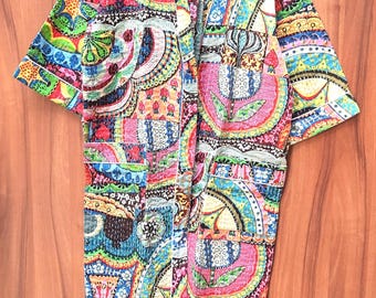 Handgemachter gesteppter Kantha Kimono Indische Kantha Arbeit Roben Geschenk für sie