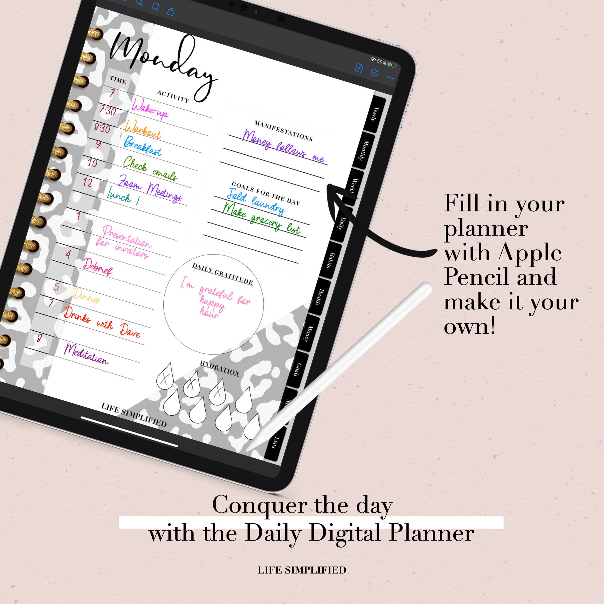 Digital Planner for iPad with Budget Planner and Habit Etsy