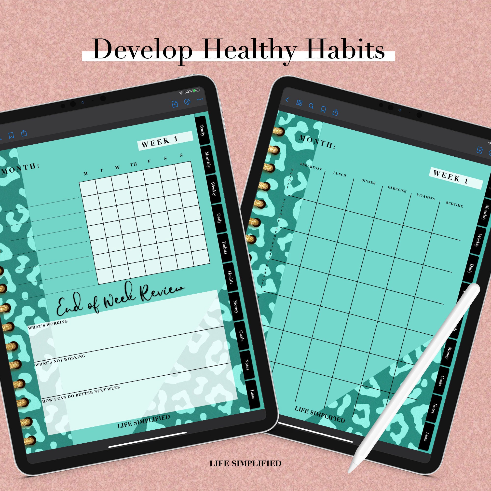 Digital Planner for iPad with Budget Planner and Habit Etsy