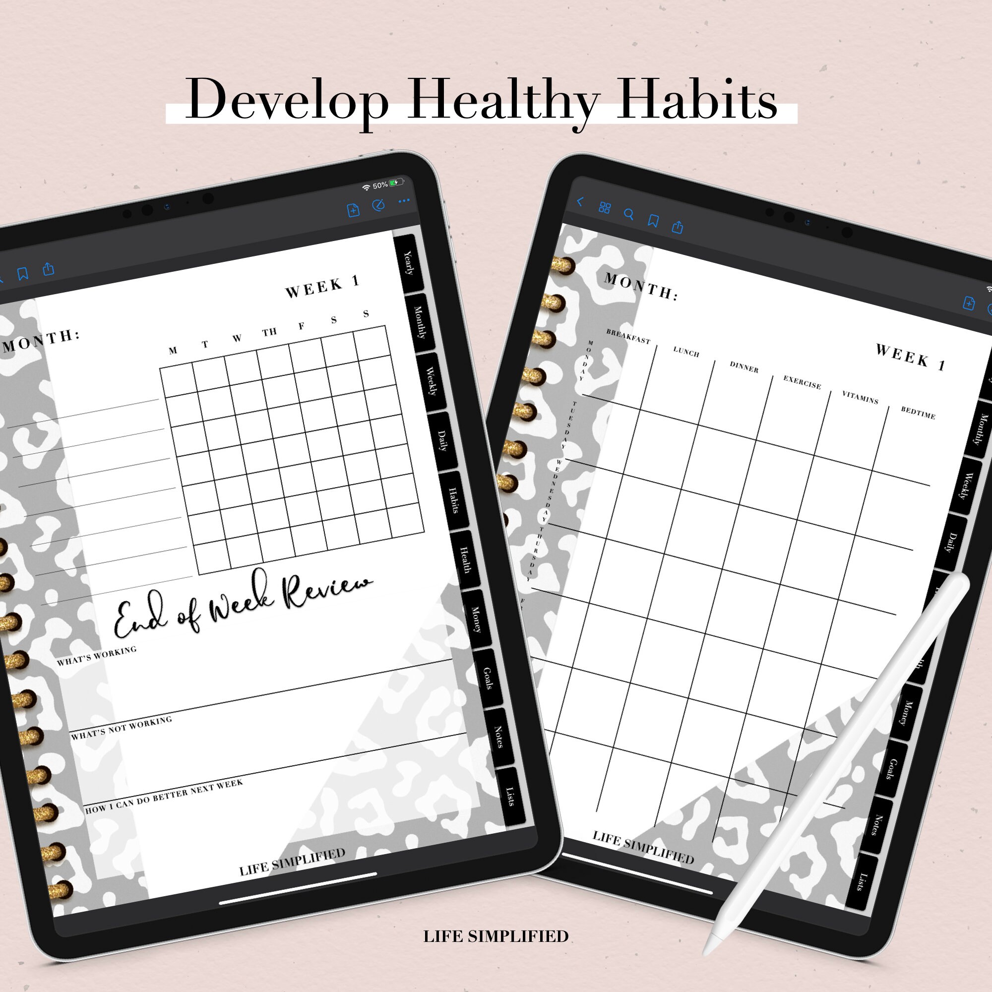 Digital Planner for iPad with Budget Planner and Habit Etsy