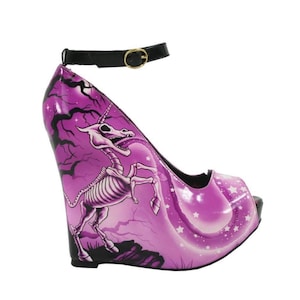 Pink & White Unicorn “Unitard” Heels/Wedges by Too Fast - Deadstock