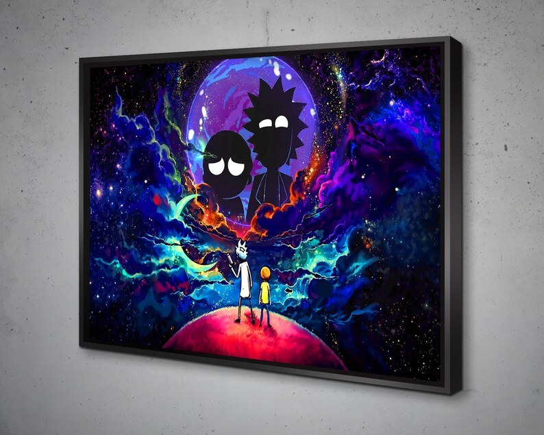 Rick and Morty Mushroom World Canvas Wall Art Etsy
