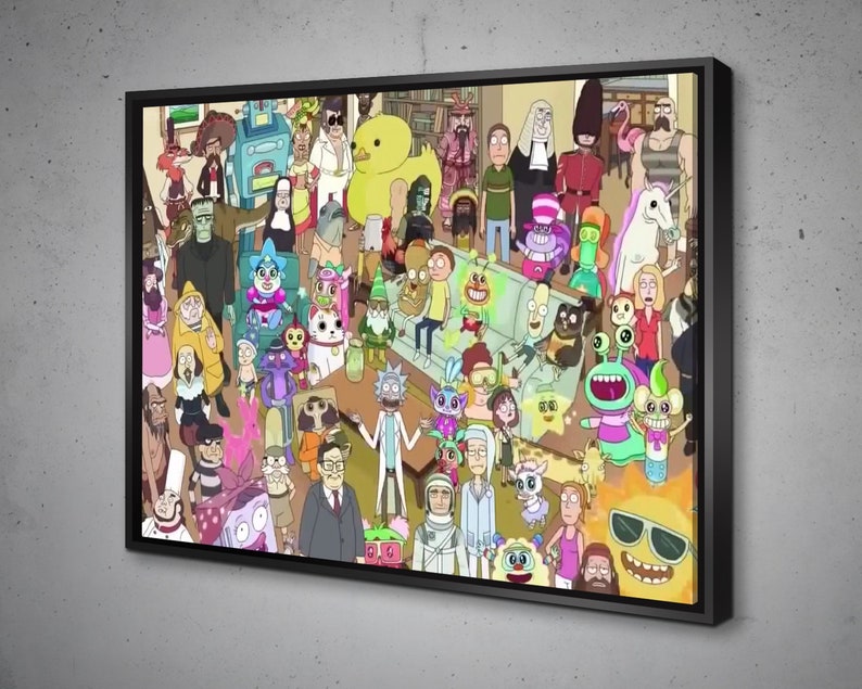 Rick and Morty Mushroom World Canvas Wall Art Etsy