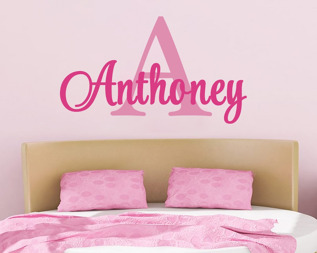 Personalized Name Wall Decal: Swirly Monogram Initial, Vinyl Lettering ...