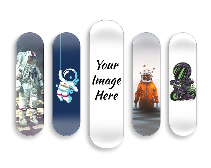 Custom Vinyl Skateboard Wall Art with Stand - Personalized Add Your Image Design - Custom Skateboard Deck Wall Decor