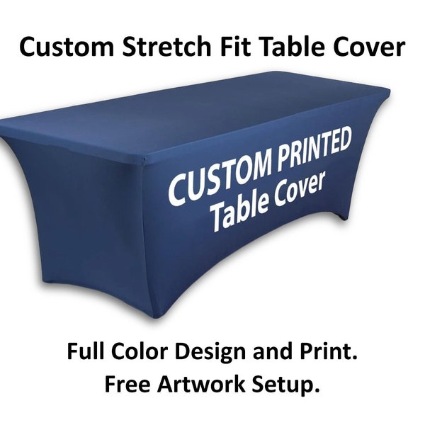 Customised Stretch Fit Table Cover | Business Event Logo Tablecloth | Trade Show | Pop Up Shop | Vendor Events