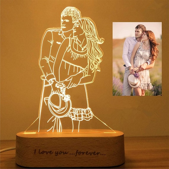 Personalisierte Fotolampe, Personalisierte 3D Lampe Geschenk, Geschenk für  Freund & Freundin - .de