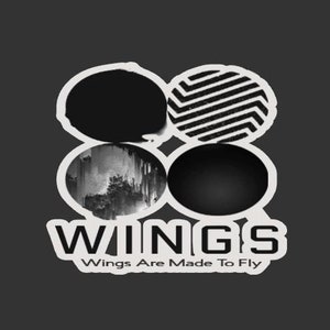BTS &quot;Wings&quot; Die Cut White Gloss Sticker