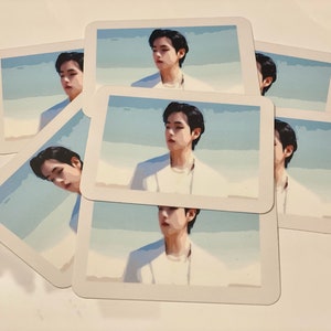 BTS &quot;V&quot; White Clear Matte Die Cut Sticker