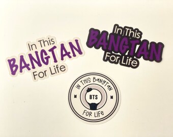 BTS &quot;In This Bangtan For Life&quot; Clear White Frost Die Cut Sticker (LAST RETOCK)