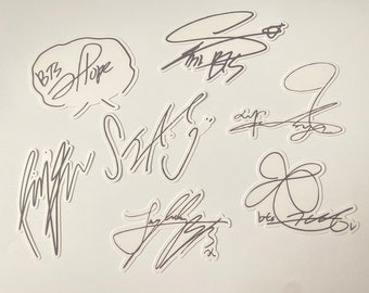 BTS &quot;Member Signature&quot; Matte Die Cut Sticker