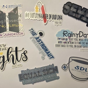 BTS "Lyrics" Die Cut Stickers