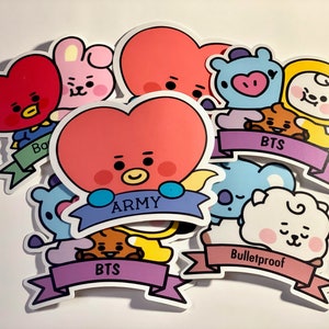 BT21 Name Tag Die Cut White Frost Matte Sticker