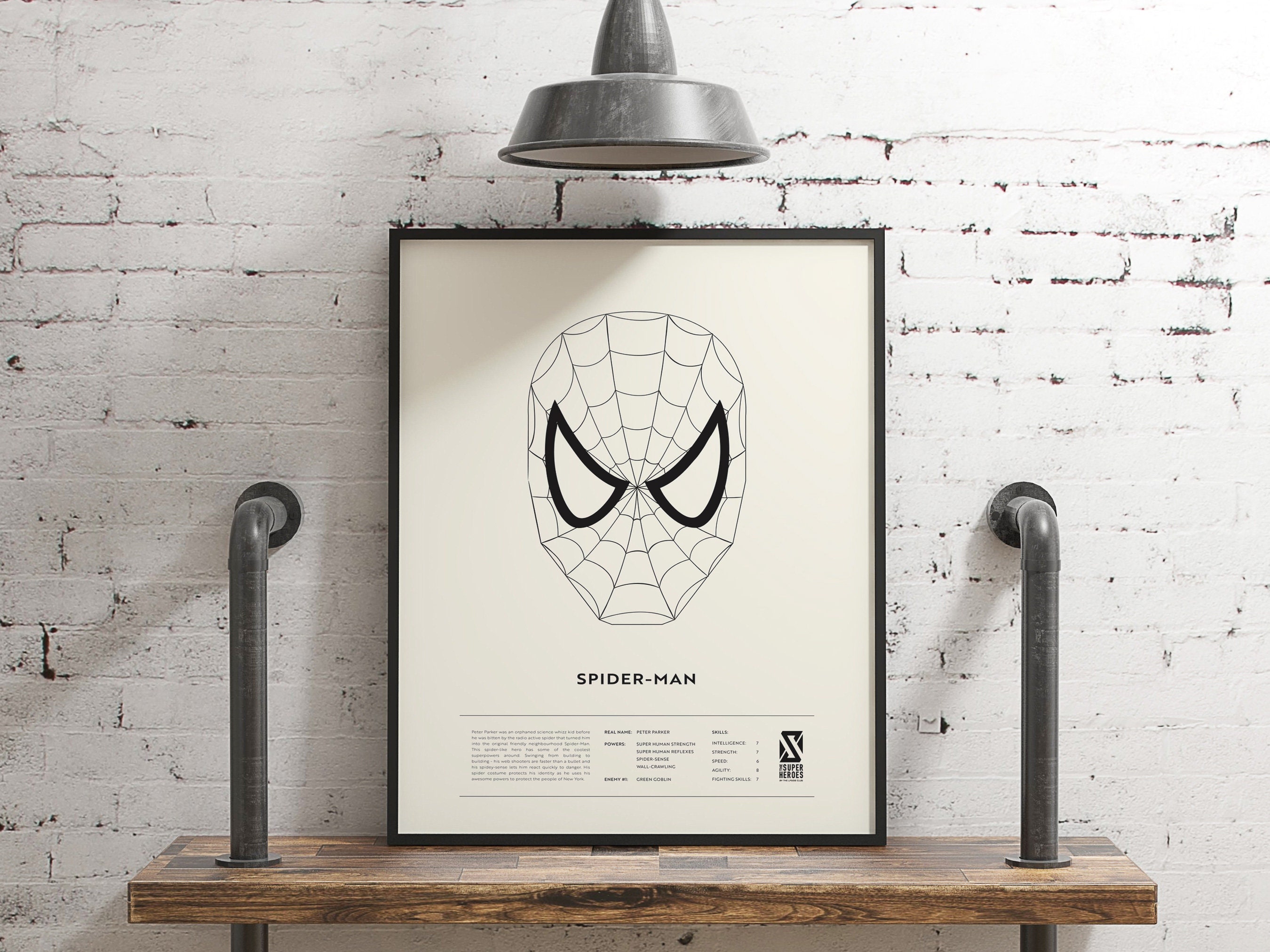SpiderMan noir et blanc Marvel art print superhero poster Etsy