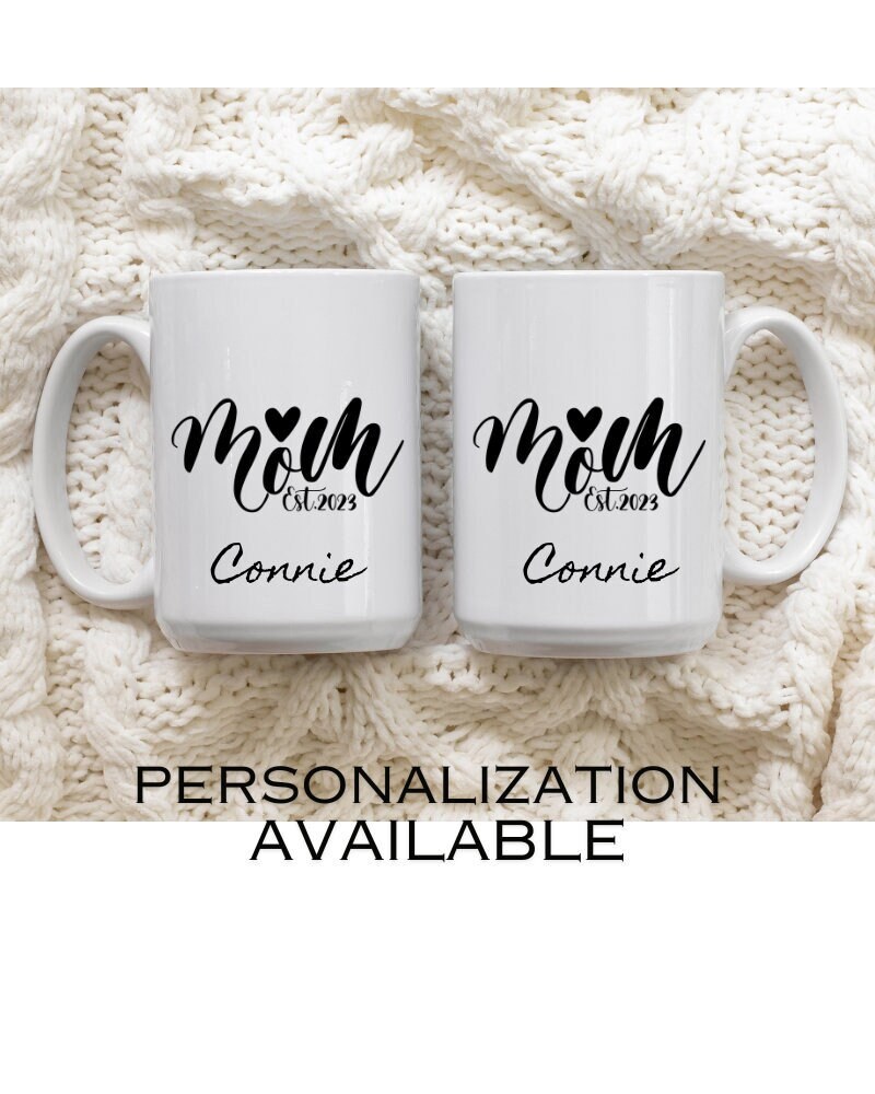 TheUnifury Personalized New Mom Mug - Mom Est 2023 Mug - First Time Mom  Gift - Gifts For A First Tim…See more TheUnifury Personalized New Mom Mug 