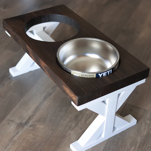Farmhouse Dog Bowl Stand Etsy
