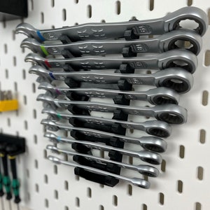 Wrench holder for IKEA SKADIS pegboard | Tool storage and wall holder for wrenches | Workshop organization | 2 sizes