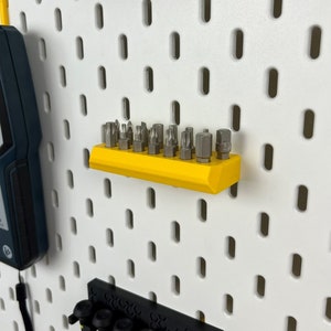 Bit holder, bit organization for IKEA SKADIS perforated plate | Bit holder and tool storage for workshop | practical DIY accessories | 2 sizes