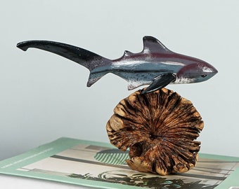 Thresher Shark Figurine, Personalized Statue, Wooden Sculpture, Miniature, Sea Life, Beach Decor, Beach Decor, Home Decor, Gift for Him