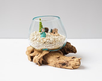 Blown Glass Small, Melted Glass, Molten Glass, Terrarium, Vase, Hand Blown Recycled Glass, Succulent Planter, Office Decor, Appreciated Gift