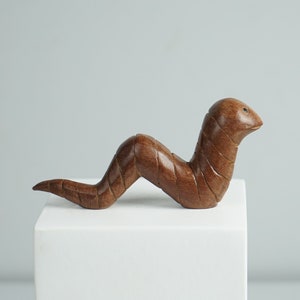 Wooden Worm Sculpture, Animal Statue, Wood Carving, Rustic, Worm Figurine, Housewarming, Tabletop Decor, Unique, Decorative, Christmas Gifts