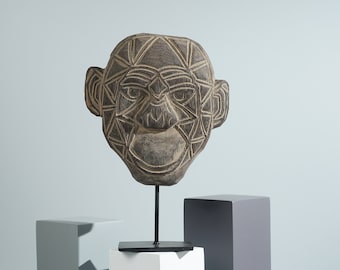 Timor Monkey tribal Mask, Wall Art, Handcrafted, Unique statue, Wooden Art, Room Decor, Gift for Neighbor, Halloween Decor, Gift for Her