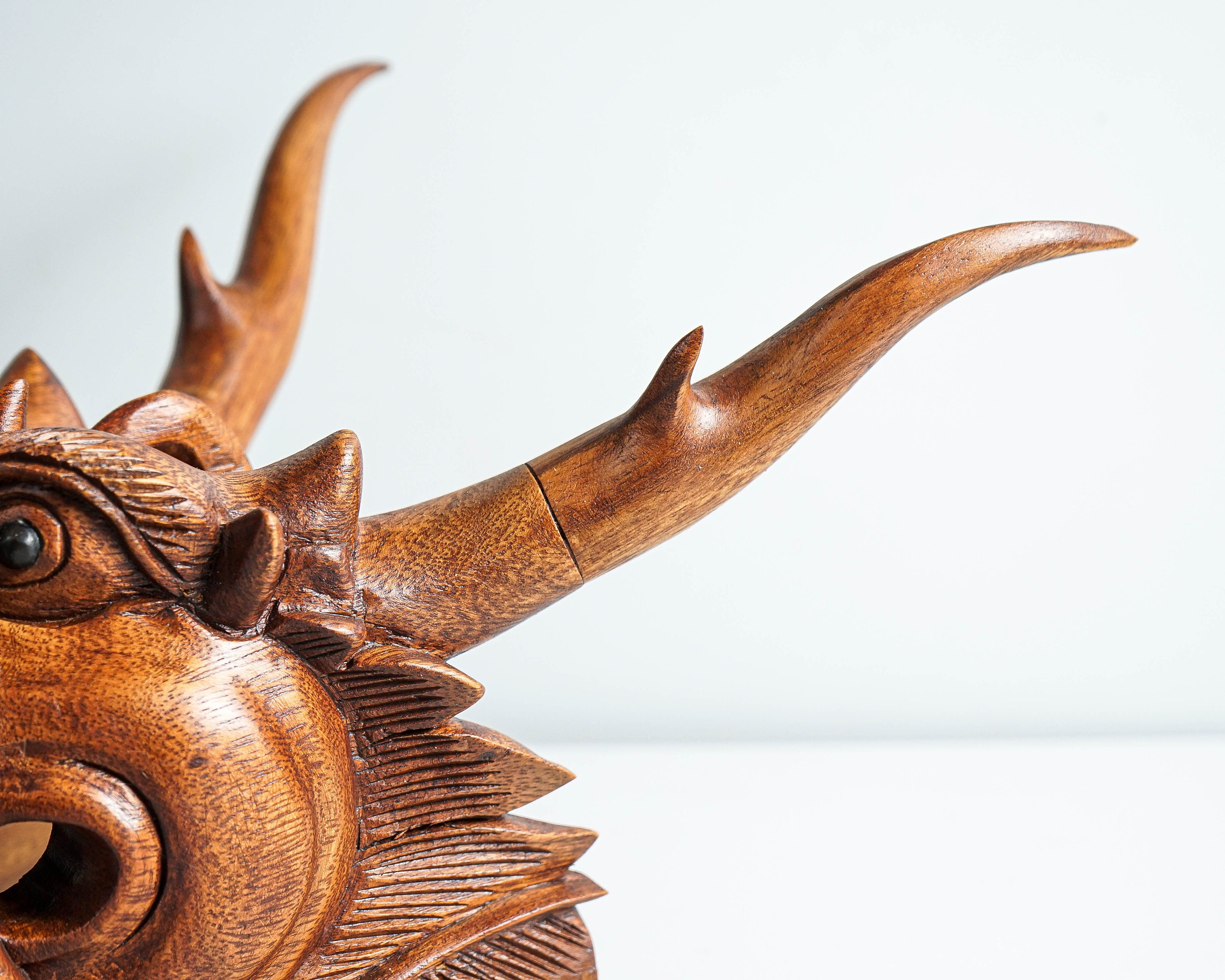 中国の龍の頭の像、吊り下げ彫刻、壁アート、木製の龍、風水、手作り