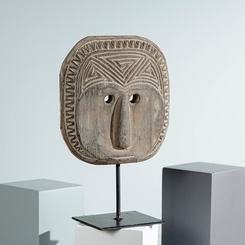 Traditional Mask Wall Art, Hanging Statue, Hand Carved, Wood Carving, Antique Sculpture, Kitchen shops Decor, Birthday Gift, Unique Wife Gift Idea