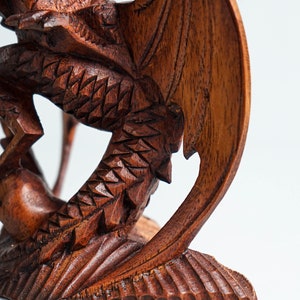 Small Dragon Statue, Mystical Animal, Wooden Dragon, Wood Carved Fantasy, Unique Statue, Interior Decor, Cottagecore Decor, Gift for Him image 10