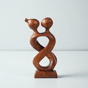 Hugging Couple Abstract Statue, Modern Art, Wood Carving, Handcrafted, Love, Exotic, Modern Abstract, Couple Decoration, Christmas Decor