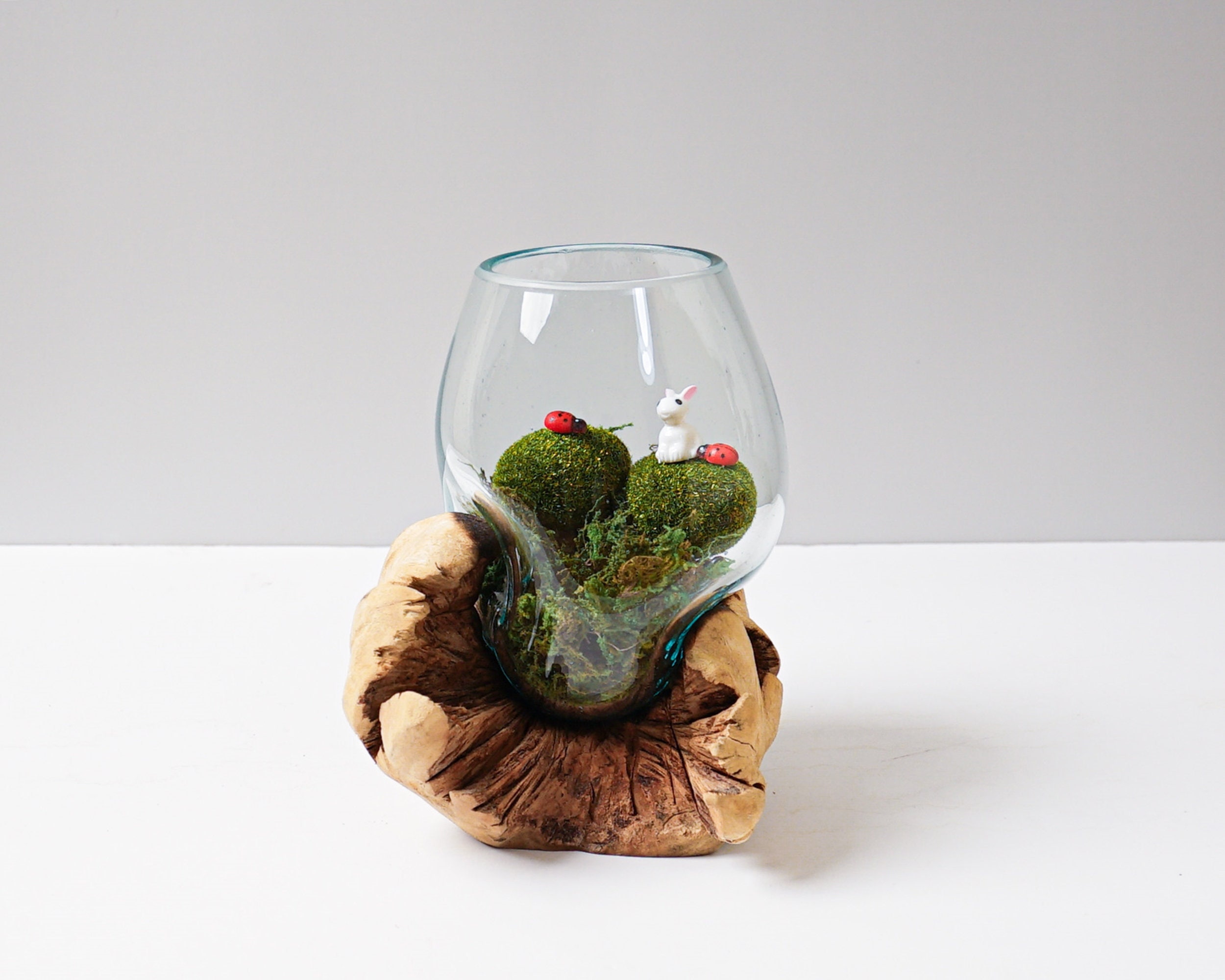 Molten Glass on Recycled Glass, Blown Glass, Terrarium, Unique Vase, Succulent Planter, Room Decoration, Home Table  Decor, Gift for Her