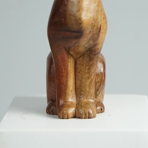 Wooden Cat Sculpture, Animal Statue, Wood Carving, Cat Lover, Handcrafted, Unique Figurine, Handmade Statue, Birthday Gift, Christmas Decor image 7