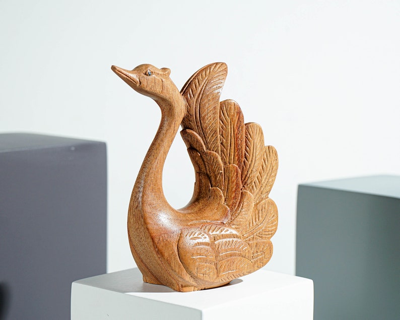 Beautiful Swan Art, Bird Statue, Unique Miniature, Handmade, Animal Figurine, Kitchen Decor, Swan Sculpture, Home Decor, Gift for Her image 1