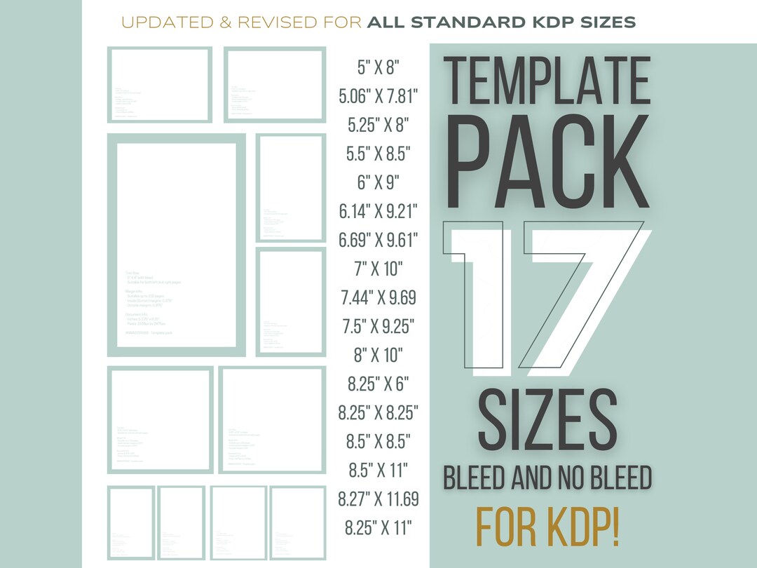 KDP Interior Template Pack KDP Interior Templates for Margins in 17